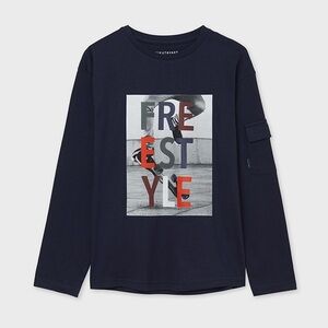 Mayoral Navy Freestyle Long Sleeve Tee